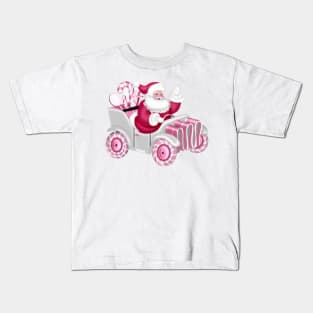 Retro Vintage Pink Santa Claus Kids T-Shirt